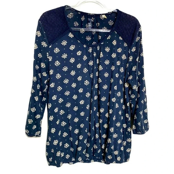 Sonoma XL blue white boho‎ print top - Picture 1 of 4